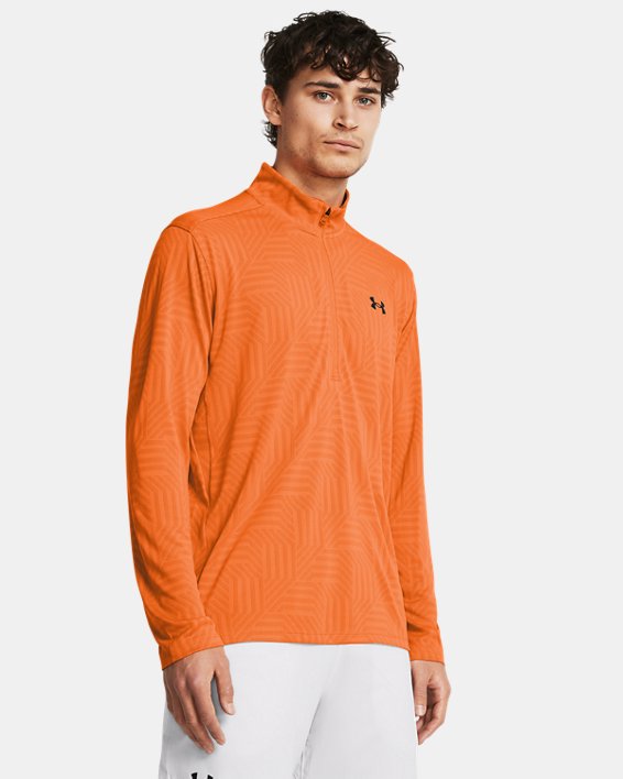 Koszulka męska UA Tech™ Vent Geotessa z zamkiem do połowy długości, Orange, pdpMainDesktop image number 0